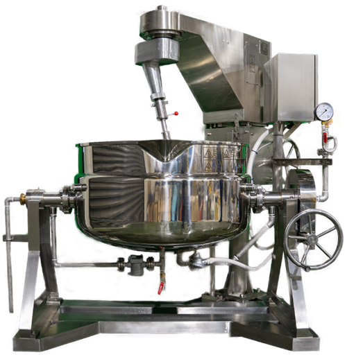 SK-M型自転公転式撹拌機付 スチームケトル